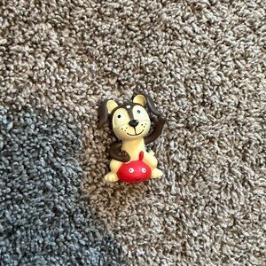 Brown and Cream Puppy Interactive Squeak Toy with Red Ball - Kids Learning Toy